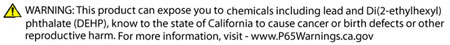 Prop 65 Warning Prop 65 Warning
